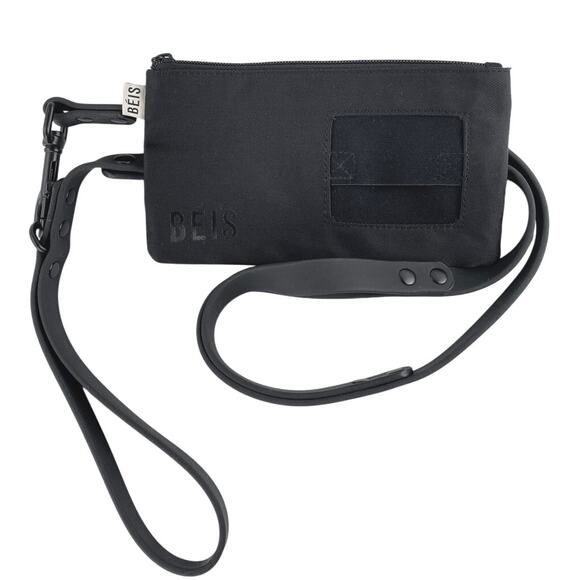 Beis Black Nylon Travel Pet Leash with Removable Poop Bags Pouch Wristlet - Picture 1 of 3